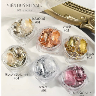 Giấy nhũ vàng bạc nail trang trí móng lẻ hũ