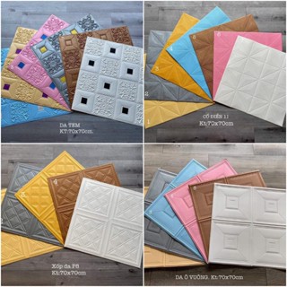 (Bộ 10 Tấm) XỐP DÁN TƯỜNG GIẢ DA 3D 70 x70cm MẪU ĐẸP - SẴN KEO