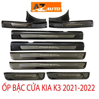 Ốp bậc cửa, Nẹp bước chân Kia K3 2021-2024 – Titan (Hàng cao cấp) tặng keo trợ dính