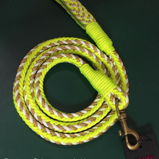 Dây dắt bện thừng xanh neon móc đồng dắt chó to