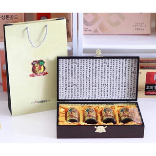 Cao hồng sâm hộp gỗ đen hàn quốc, 4 lọ x 250gr - Cao sâm hàn quốc 6 năm tuổi thượng hạng