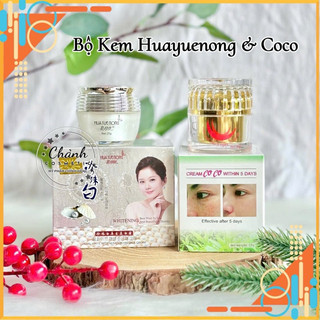 Bộ Kem Cặp Gỗ Huayuenong & CoCo Siêu Ngừa Mụn Thâm, Nám, Tàn Nhang, Đồi Mồi, Dưỡng Trắng Da 25g