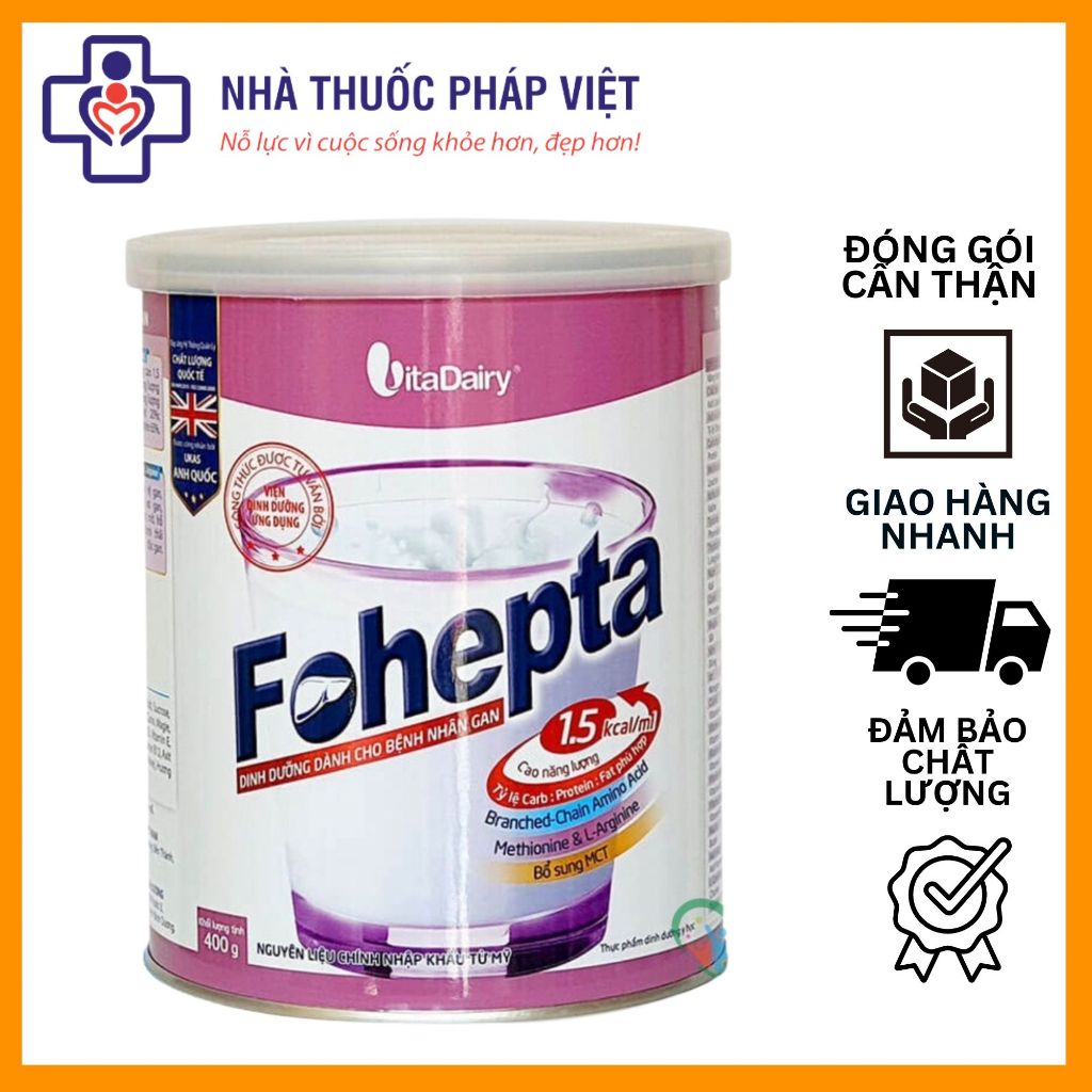 Sữa Fohepta 400G Dành Cho Người Bị Gan Giúp Cải Thiện Chức Năng Gan Hấp Thu Tốt Hơn