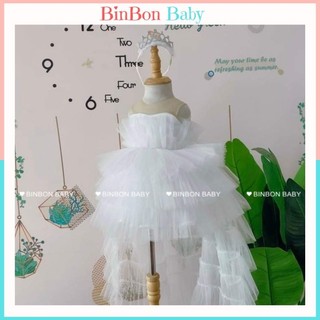 Váy công chúa cho bé BinBon Baby, đầm công chúa đuôi công cho bé gái