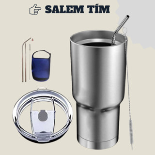 Ly giữ nhiệt Thái Lan 900ml Tặng Bộ Ống hút bình cốc cách nhiệt inox cao cấp-Cốc Giữ Nhiệt Thái Lan 900ml