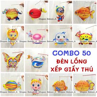 Combo 50 đèn lồng giấy xếp
