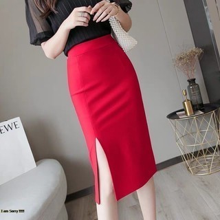 chân váy ôm xẻ trước đáp tà 70cm