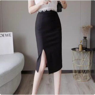 chân váy ôm xẻ trước đáp tà 70cm