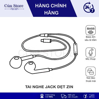 Tai nghe có dây Jack dẹt zin bóc máy, không cần bluetooth chính hãng | Bảo hành 12 tháng