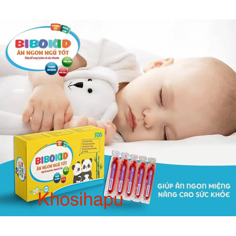BIBOKID bé ĂN NGON NGỦ TỐT giúp bổ sung lysine và các vitamin khoáng chất cần thiết cho cơ thể chính hãng 20 ống