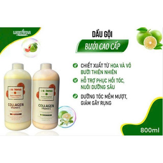 Dầu gội bưởi Selena Vitamin C, Bộ Dầu Gội Dầu Xả Bưởi Giảm Rụng Tóc Phục Hồi Hư Tổn 800ml