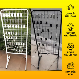 Khung lưới có chân 50cm x 140cm có bánh xe và không bánh xe, tặng 10 móc cài - sada shop