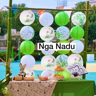 Đèn lồng giấy vẽ cây trúc nghệ thuật cổ trang Trung Thu- đèn lồng hoa đào nhật bản,hoa sen trang trí nhà hàng,decor