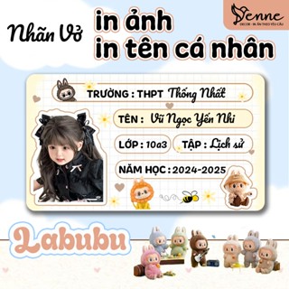 Nhãn vở, sticker in tên , in ảnh bé theo yêu cầu chủ đề các nhân vật Labubu,Capybara, Cinnamoroll, Hello Kitty