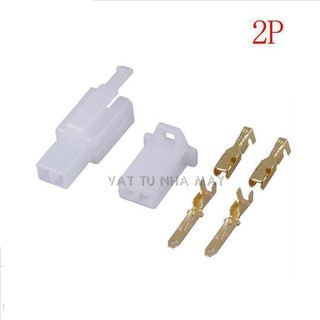 10 bộ giắc nhựa 2 chân kèm đầu cos 2.8