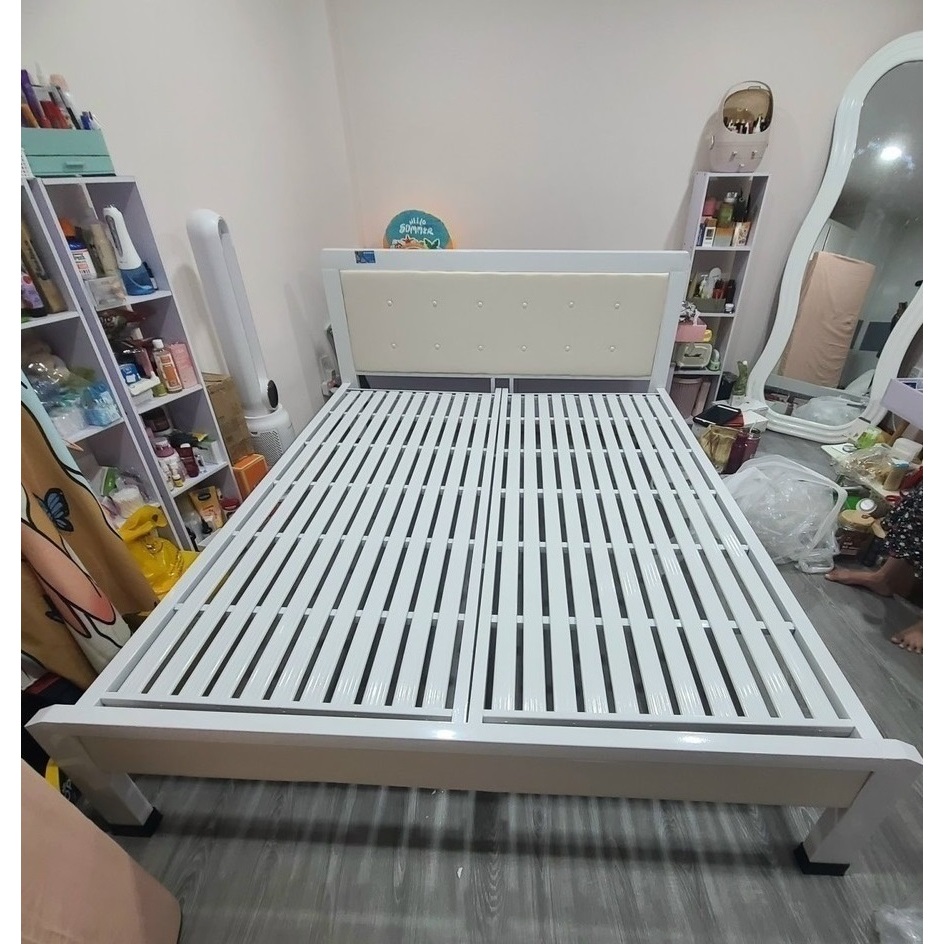 Giường ngủ đơn sắt hộp gia đình 1m4 ,1m6,1m8 x2m mẫu mới đẹp cao cấp.
