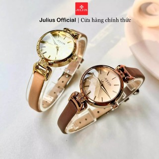 JA-925 Đồng hồ nữ dây da nâu Julius | Julius Official