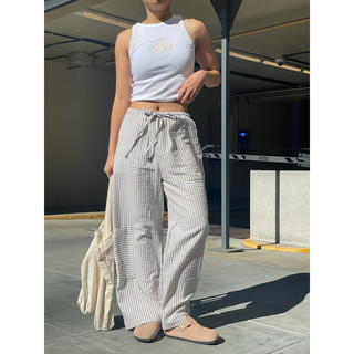 Amegon quần sọc 2 túi ống thụng pal pants