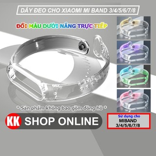 Dây đeo miband trong đổi màu khi ra nắng thay thế cho Xiaomi Miband 3 4 5 6 7 Xiaomi Smart Band 8