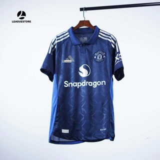 Bộ Manchester United Leaguestore - áo MU bản sân khách 3rd xanh than cổ bẻ 24/25 đồ đá bóng thể thao nam form âu