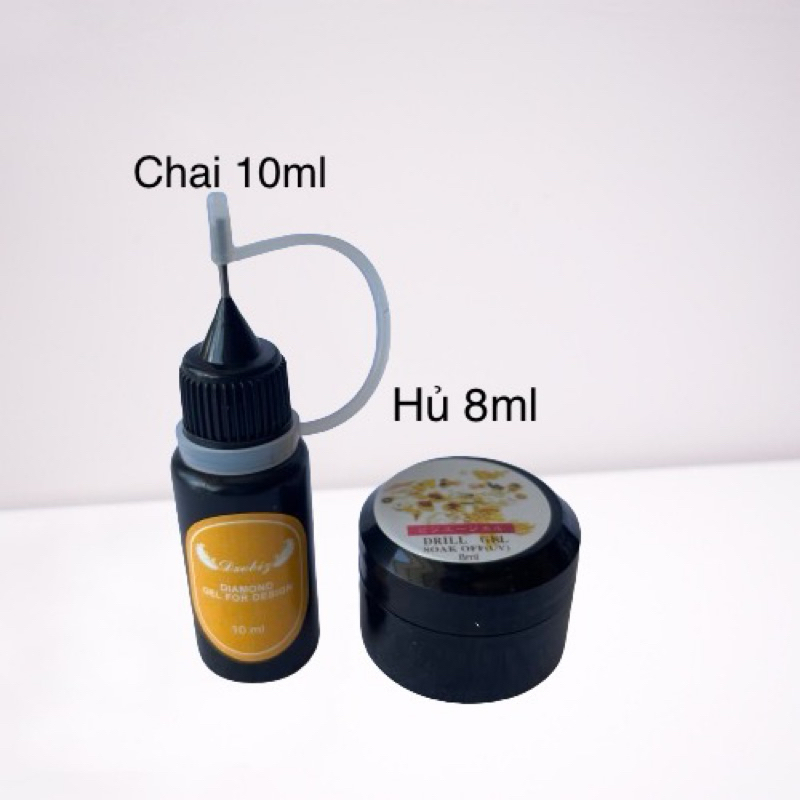 Gel đính đá Vinimay 15ml Drill gel 8ml TẬN GỐC gel đính đá khói đá ab chai gel đính đá siêu chắc.