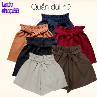 Quần đùi nữ lưng cao cột nơ LOẠI 1 vải dày dặn , quần nữ quần short nữ