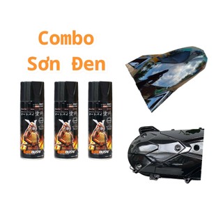 Combo Sơn Samurai Đen Bóng Hoặc Đen Bóng Kim Tuyến gồm 3 chai sơn Uch210 - 109 - K1k (hoặc K1kt)