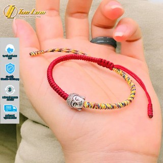 Vòng tay chỉ đỏ đô may mắn bện chỉ ngũ sắc tây tạng mix charm đầu phật nhỏ bình an - DIY TUỆ LÂM