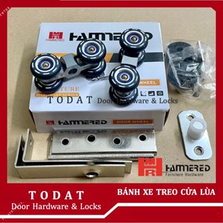 BÁNH XE TREO 4 BÁNH CỬA LÙA NHÔM (máng mỏng) Hammered 1002 chính hãng