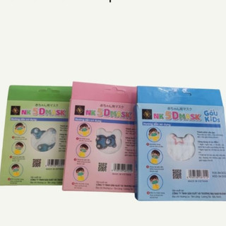 [Hộp 10 cái] Khẩu trang 5D NK em bé cao cấp