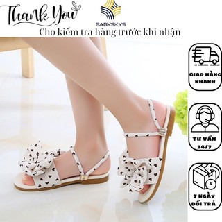 Dép bé gái, sandal đính nơ chấm bi thời trang cực xinh cho bé năng động size 26 - 34