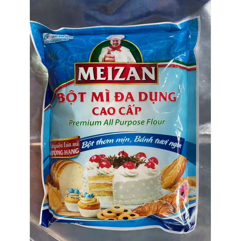 Bột mì đa dụng Meizan cao cấp - bột làm mì căng chay - gói 500g