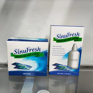 Bình rửa mũi xoang SINUFRESH CÁT LINH HỘP 50 GÓI MUỐI RỬA MŨI XOANG