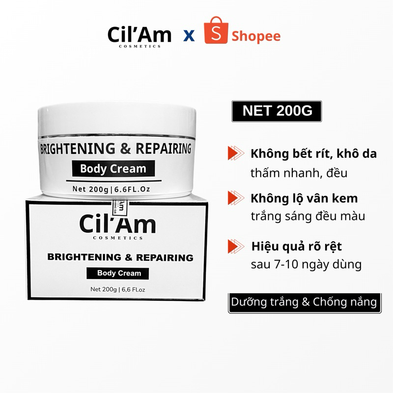 Kem dưỡng trắng da toàn thân Brightening & Repairing hũ 200G