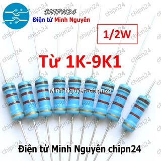 [20 con] Điện Trở 1/2W 5% (1K 1K2 1K5 1K8 2K2 2K7 3K3 3K9 4K7 5K1 5K6 6K8 8K2) - [Chọn Loại]