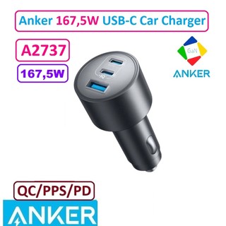 Tẩu Sạc Nhanh Ô Tô Anker Car Charger 167,5W A2737 2C1A | QC3.0/PD/PPS 5A