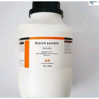 Tinh bột starch soluble (C6H10O5)n lọ 500g hồ tinh bột