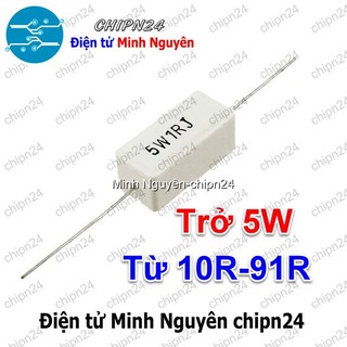 [3 con] Điện Trở Sứ 5W 5% Loại Nằm (Trở Công Suất 10R 12R 15R 18R 22R 33R 39R 47R 51R 56R 68R 82R) - [Chọn Loại]