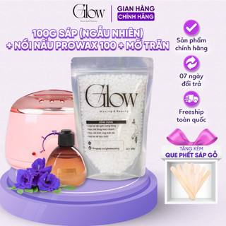 Set nồi nấu sáp wax lông pro wax 100 glow waxing +100gr sáp wax lông + 75gr mỡ trăn nstore - 8582 che tên sản phẩm