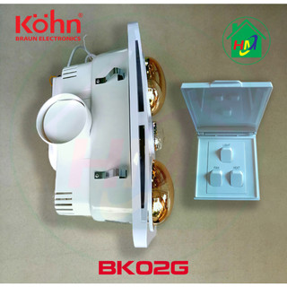 Sưởi nhà tắm 2 bóng âm trần kohn bk02g