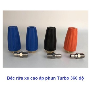 Béc xịt rửa cao áp xoáy Turbo 360 độ cho máy rửa xe áp lực cao (Ren nối nhanh 1/4) - màu ngẫu nhiên