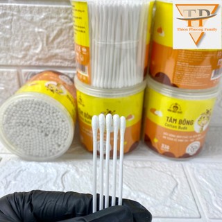 Tăm Bông Cho Bé 336 Que HỘP TRÒN XOAY - Tăm Bông Kotton Care For Kid HỘP TRÒN Bông Bạch Tuyết