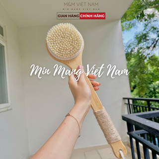 Cây Chà Lưng, Dụng Cụ Cọ Kỳ Tắm, Chải Chà Khô Body Lông Tự Nhiên Tay Cầm Gỗ Tre Kháng Khuẩn