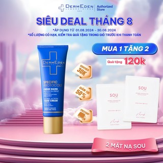 Kem dưỡng da tay làm mềm da và mờ đốm nâu DERMEDEN ANTI-BROWN SPOTS HAND CREAM Niacinamide 5%+ HA 1% 50ml