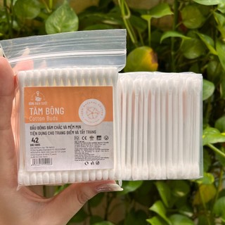 Tăm Bông Người Lớn Meriday gói 42 que - Bông Bạch Tuyết ( 1 gói )