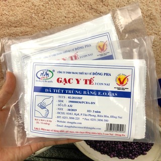 Gạc y tế Đông Pha tiệt trùng 5x6 / 8x9cm (Gói 10 miếng)
