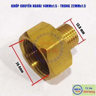 khớp chuyển ren 22mm sang ren 14mm - phù hợp chuyển súng ren 22mm đấu với dây 14mm - phụ kiện máy rửa xe