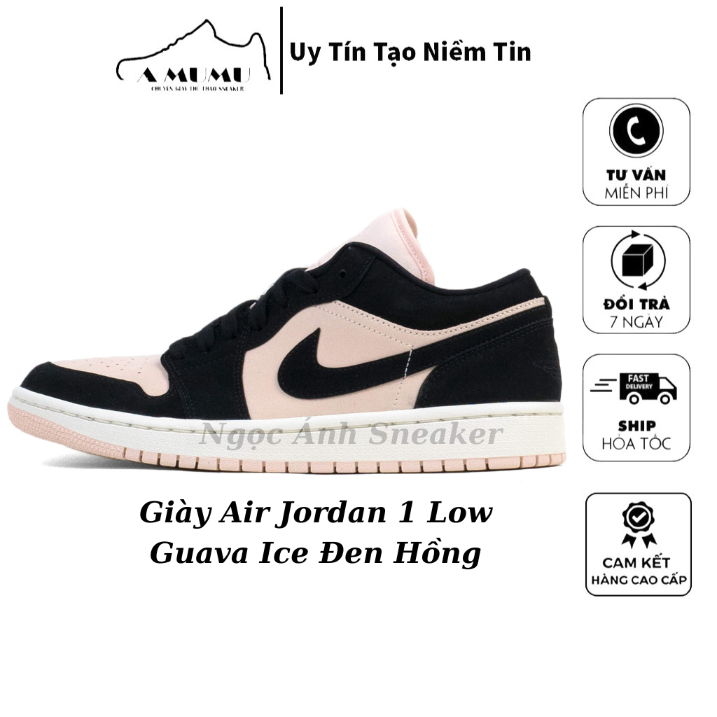 Giày jd cổ thấp đen hồng