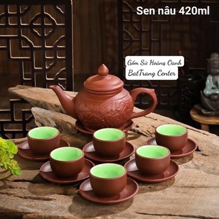 (CHỌN 4 MẪU)Ấm chén Tử Sa Bát Tràng đất nung đỏ ĐẮP NỔI THỦ CÔNG
