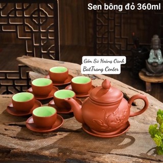 (CHỌN 4 MẪU)Ấm chén Tử Sa Bát Tràng đất nung đỏ ĐẮP NỔI THỦ CÔNG